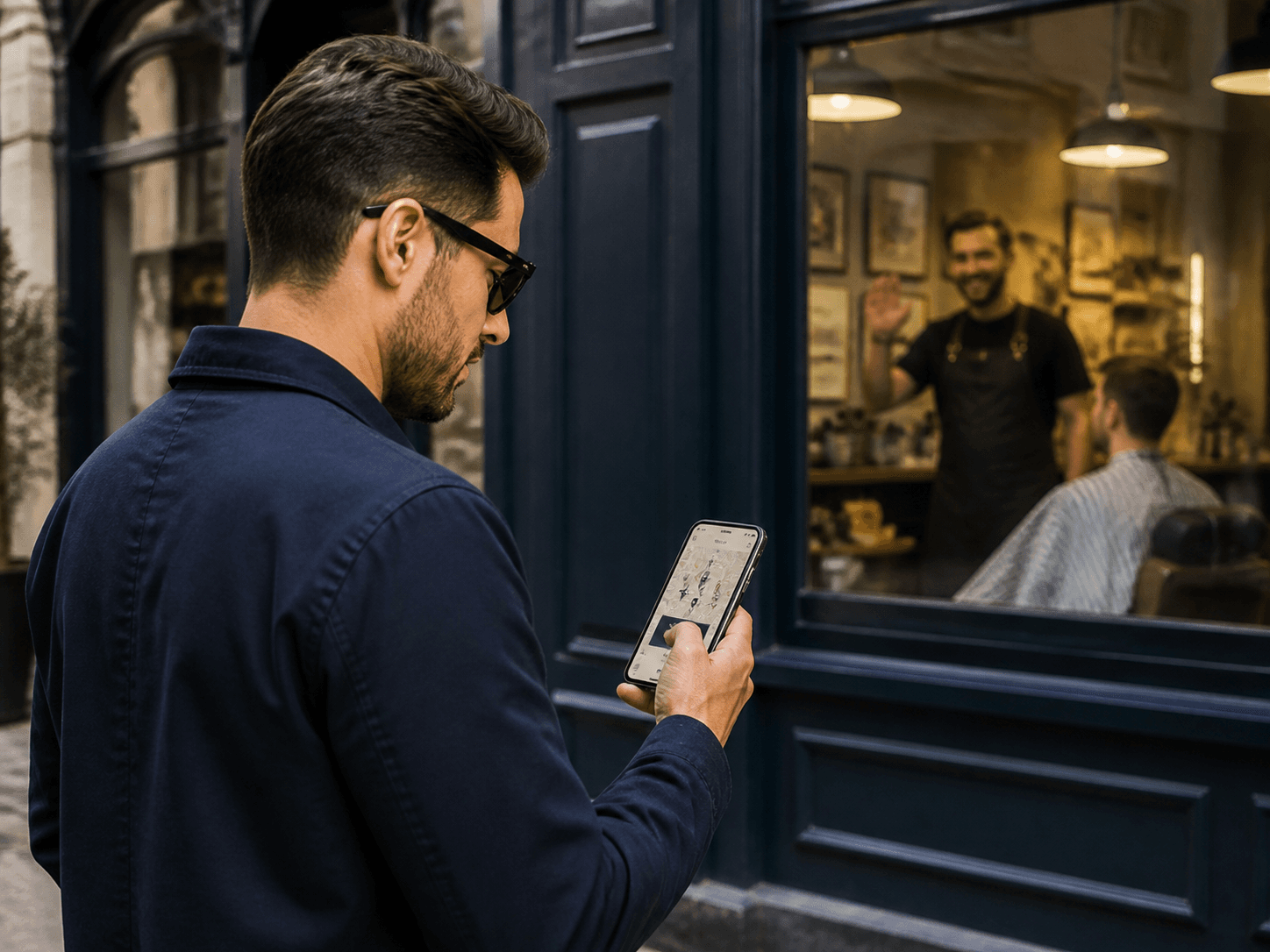 Customer discovering a local business using an AI-powered search
